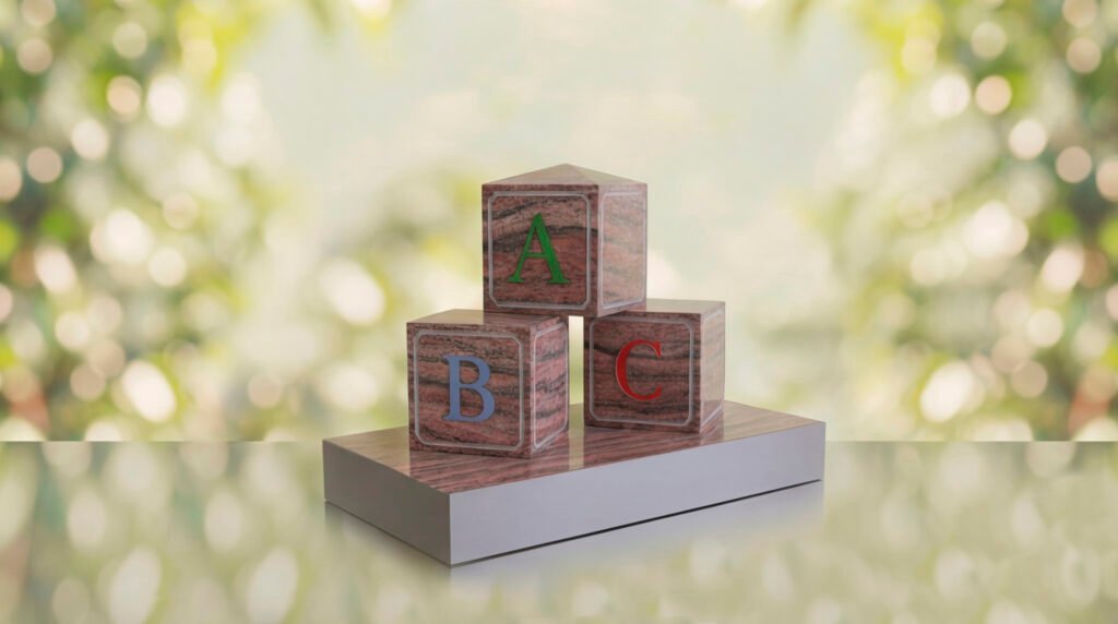 ABC Block Headstone