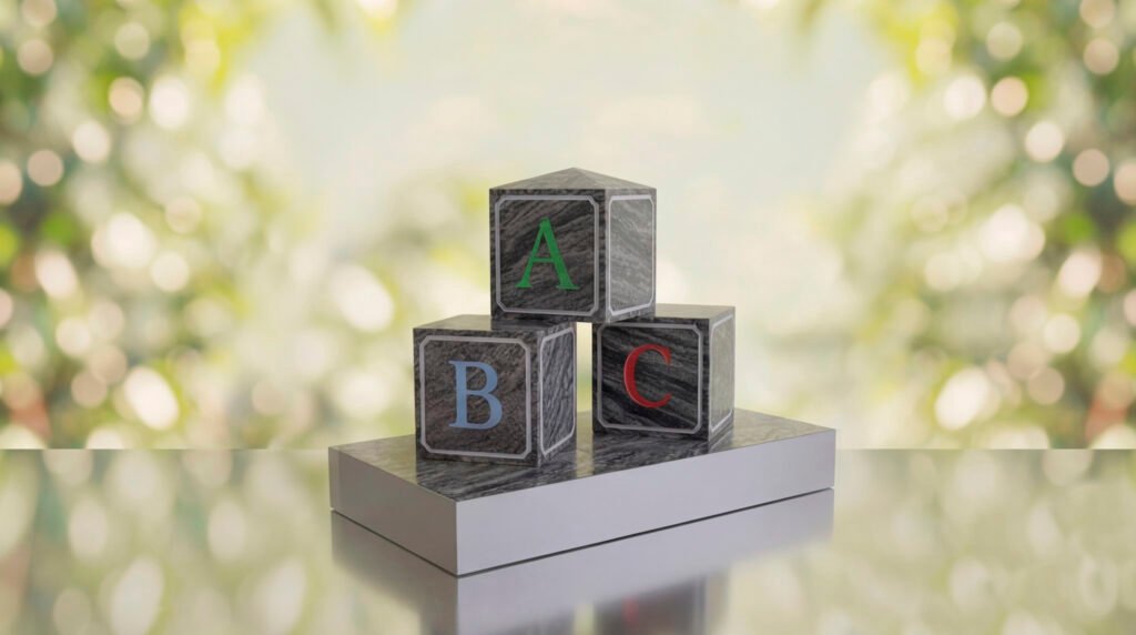 ABC Block Headstone