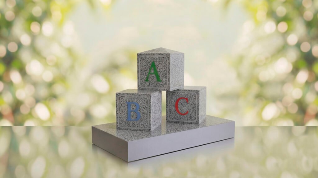ABC Block Headstone