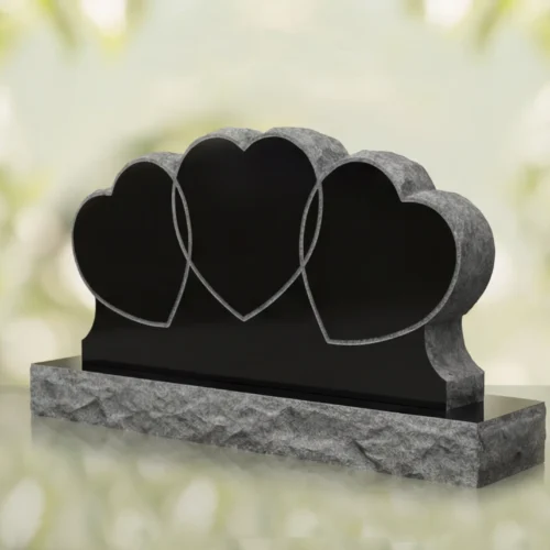 Triple Heart Companion Headstone
