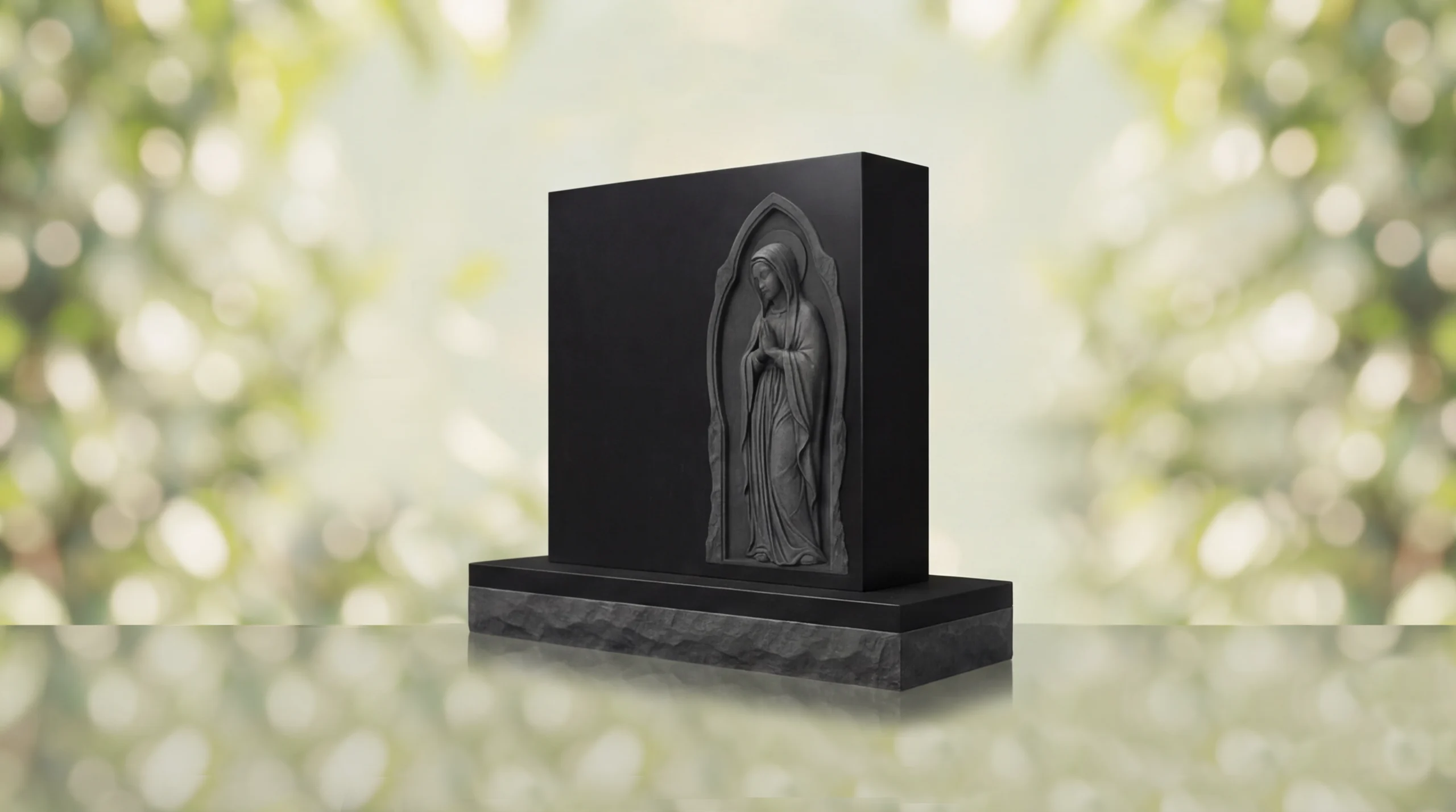 Praying Madonna Memorial Headstone