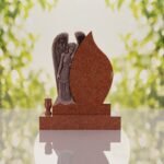 Angel Teardrop Upright Headstone