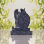 Angel Teardrop Upright Headstone