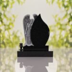 Angel Teardrop Upright Headstone