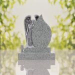 Angel Teardrop Upright Headstone