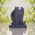 Angel Teardrop Upright Headstone