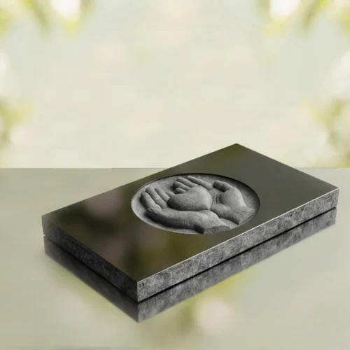 Hands & Heart Flat Headstone