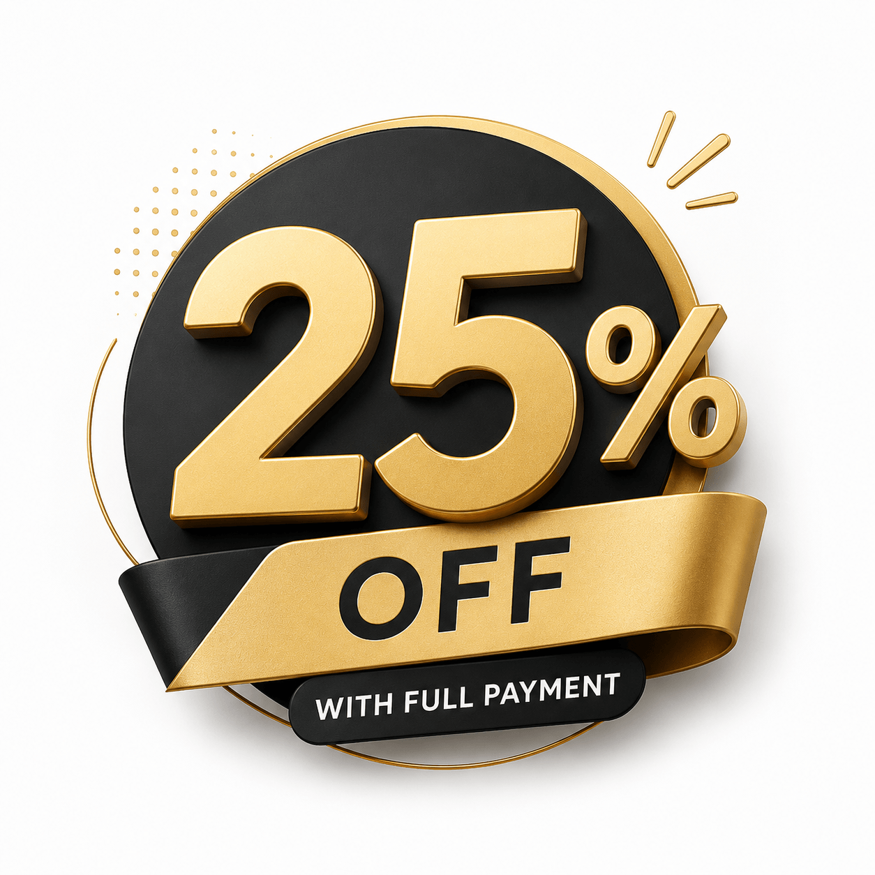 For full payment 25%