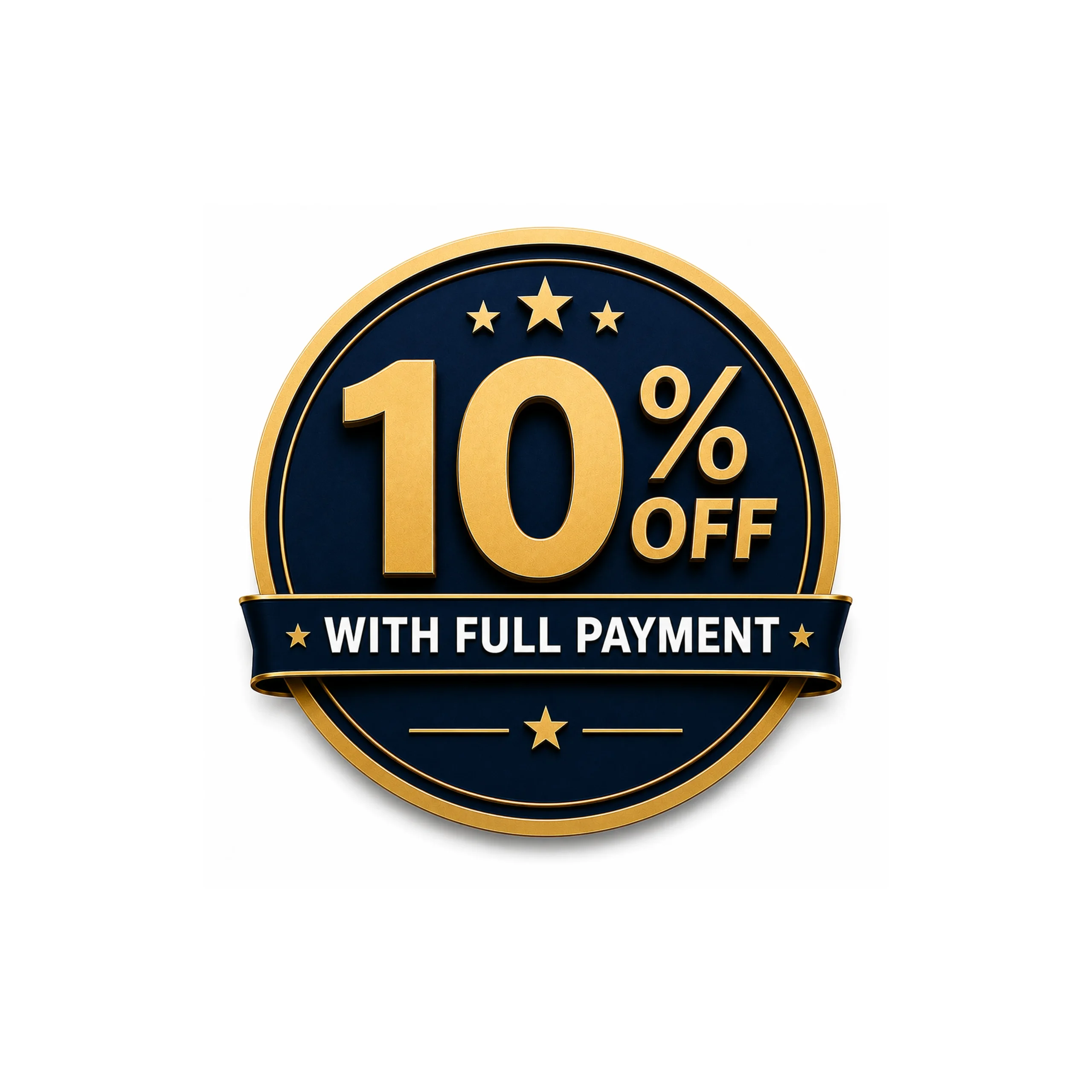 For full payment 10%