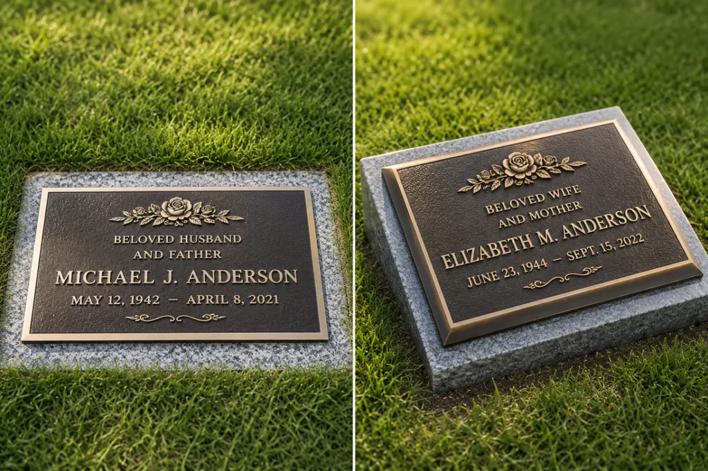 Updating The Marker With Bronze Date Plates For Headstone Use