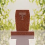 Jewish Menorah Granite Headstone