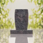 Jewish Menorah Granite Headstone