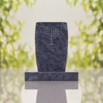 Jewish Menorah Granite Headstone