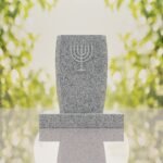 Jewish Menorah Granite Headstone