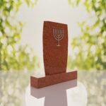 Jewish Menorah Granite Headstone