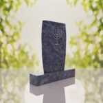 Jewish Menorah Granite Headstone