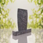 Jewish Menorah Granite Headstone