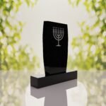 Jewish Menorah Granite Headstone