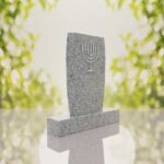 Jewish Menorah Granite Headstone