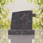Integrated Cross Slant Granite Headstone