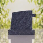 Integrated Cross Slant Granite Headstone