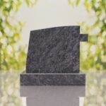 Integrated Cross Slant Granite Headstone
