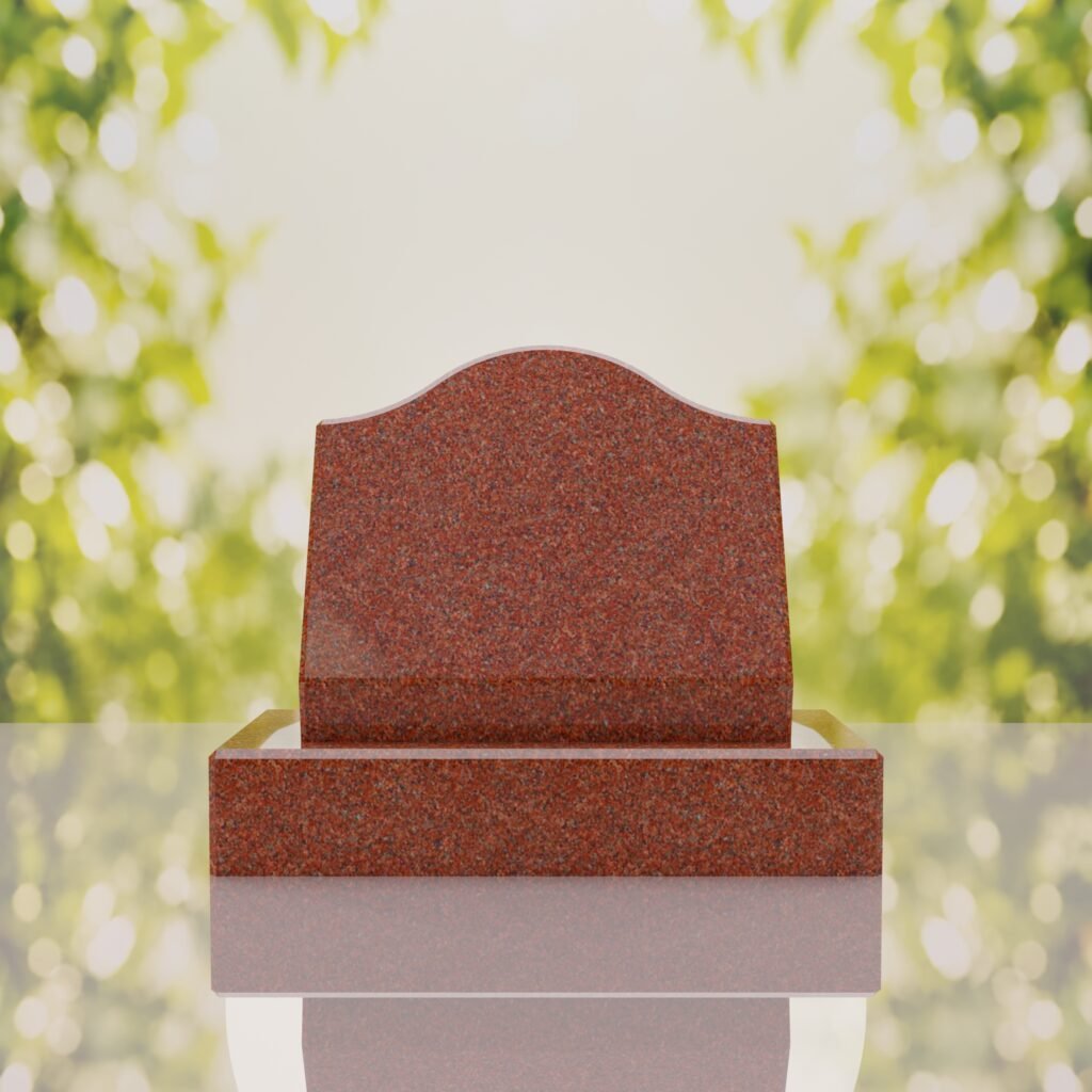 Serpentine Top Slant Granite Headstone