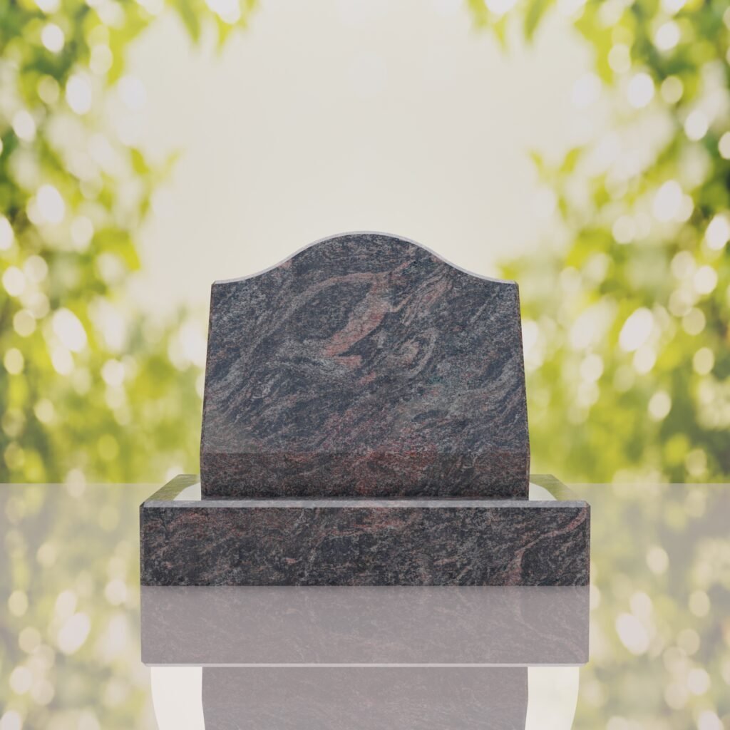 Serpentine Top Slant Granite Headstone