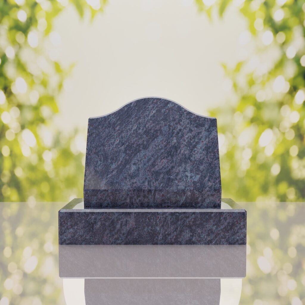 Serpentine Top Slant Granite Headstone