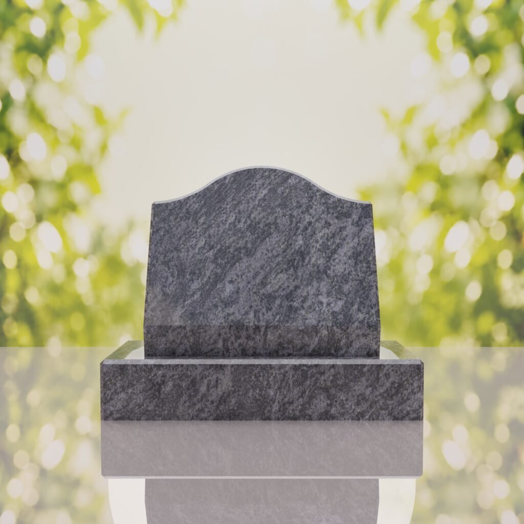 Serpentine Top Slant Granite Headstone