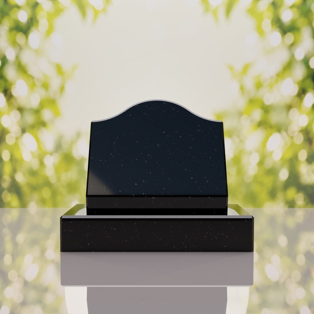 Serpentine Top Slant Granite Headstone