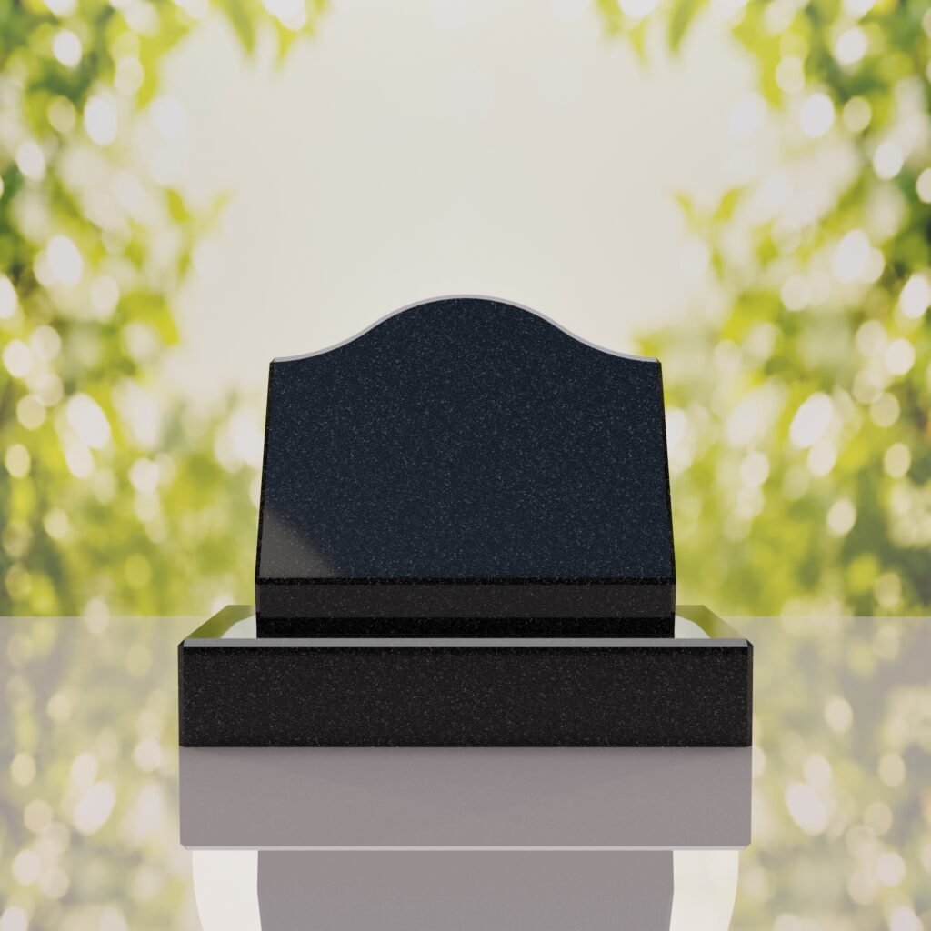 Serpentine Top Slant Granite Headstone