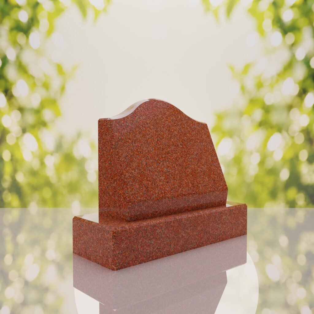 Serpentine Top Slant Granite Headstone