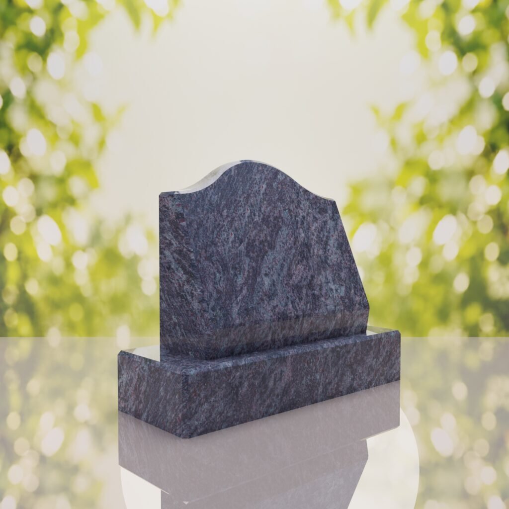 Serpentine Top Slant Granite Headstone