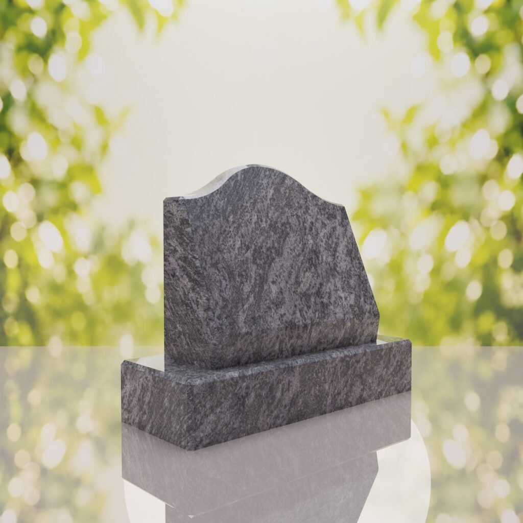 Serpentine Top Slant Granite Headstone