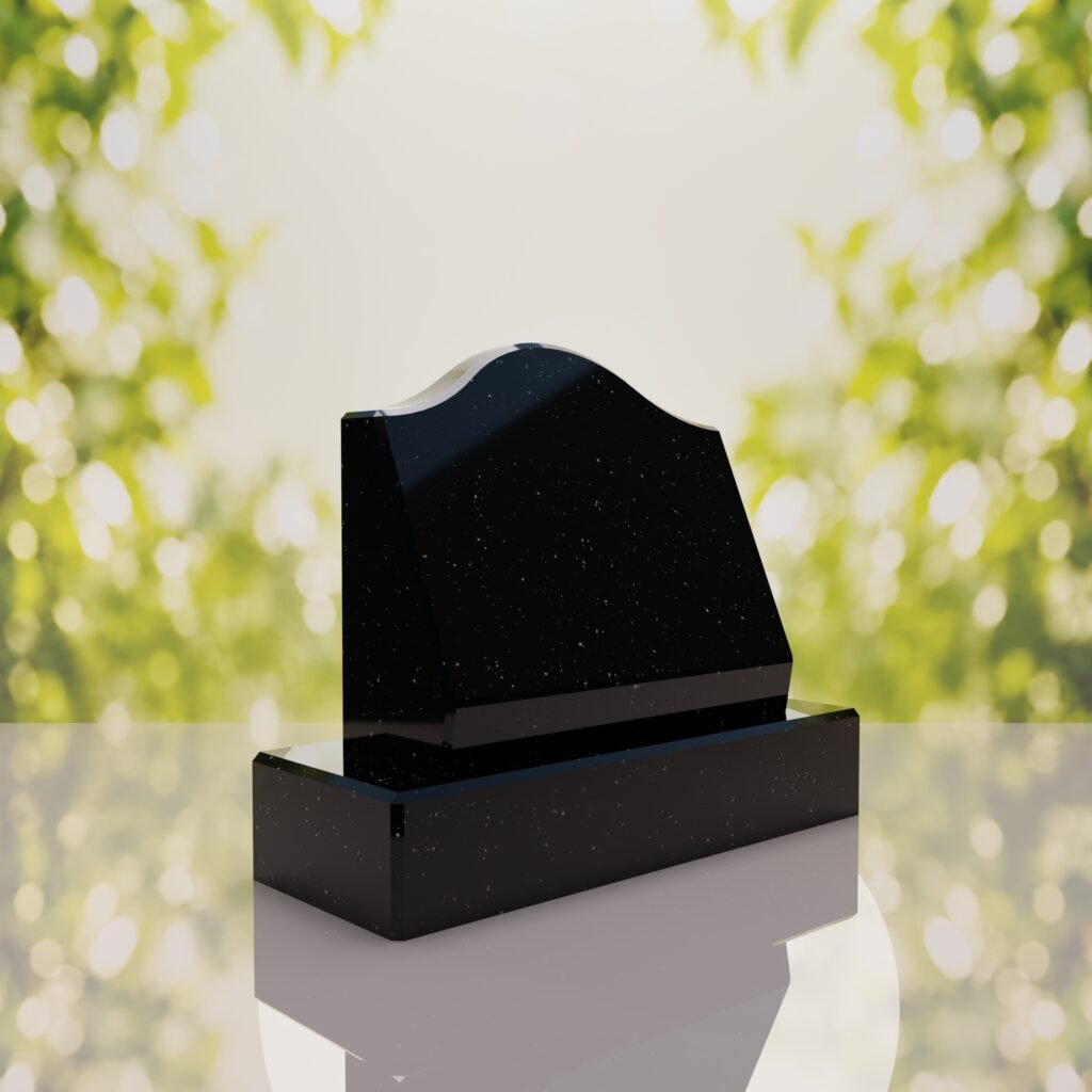 Serpentine Top Slant Granite Headstone