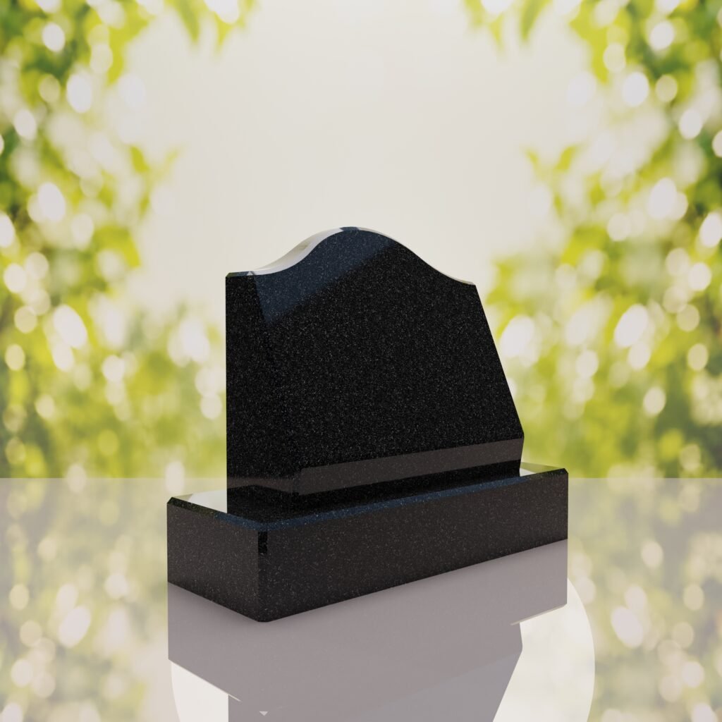 Serpentine Top Slant Granite Headstone