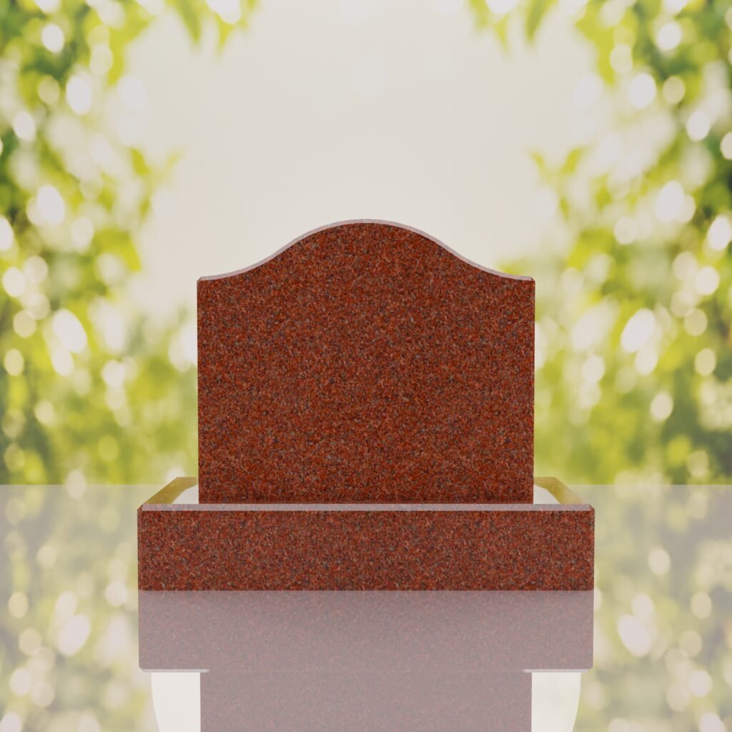 Serpentine Top Slant Granite Headstone