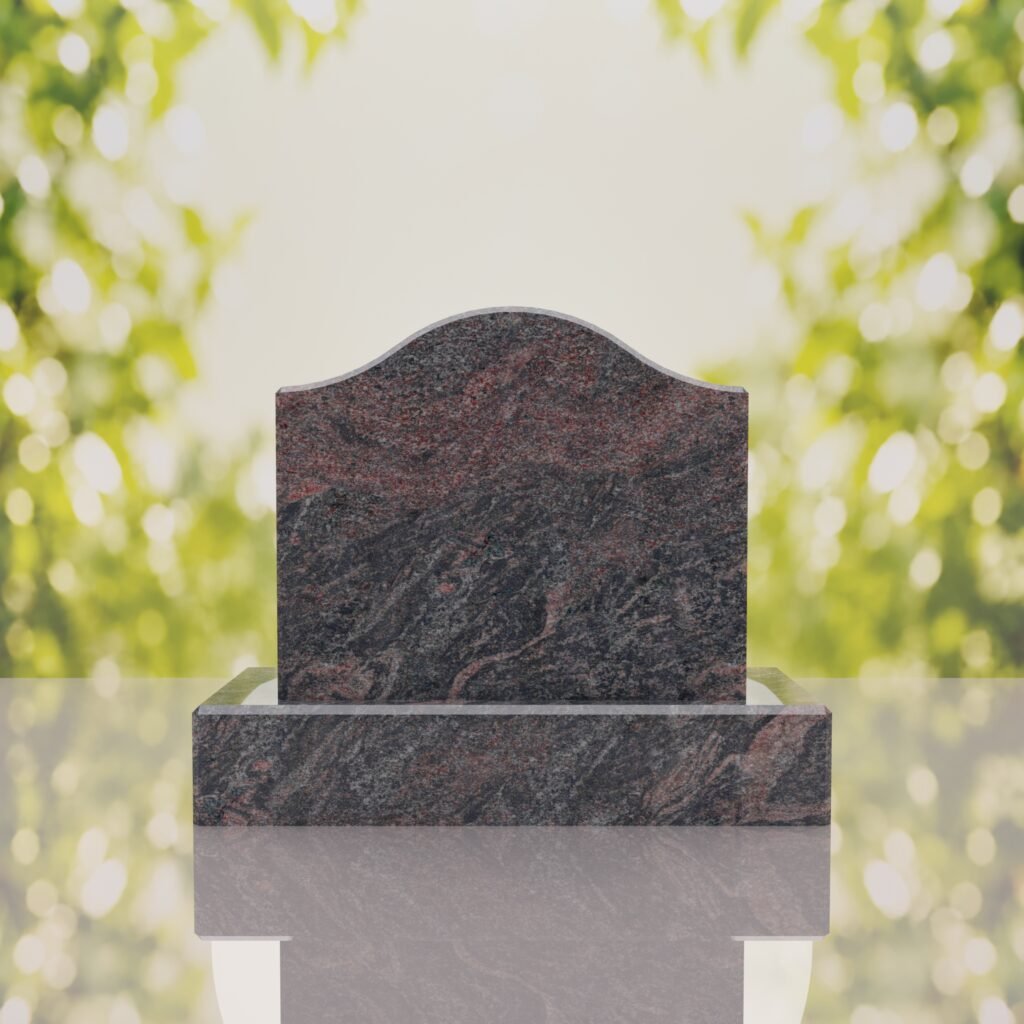 Serpentine Top Slant Granite Headstone