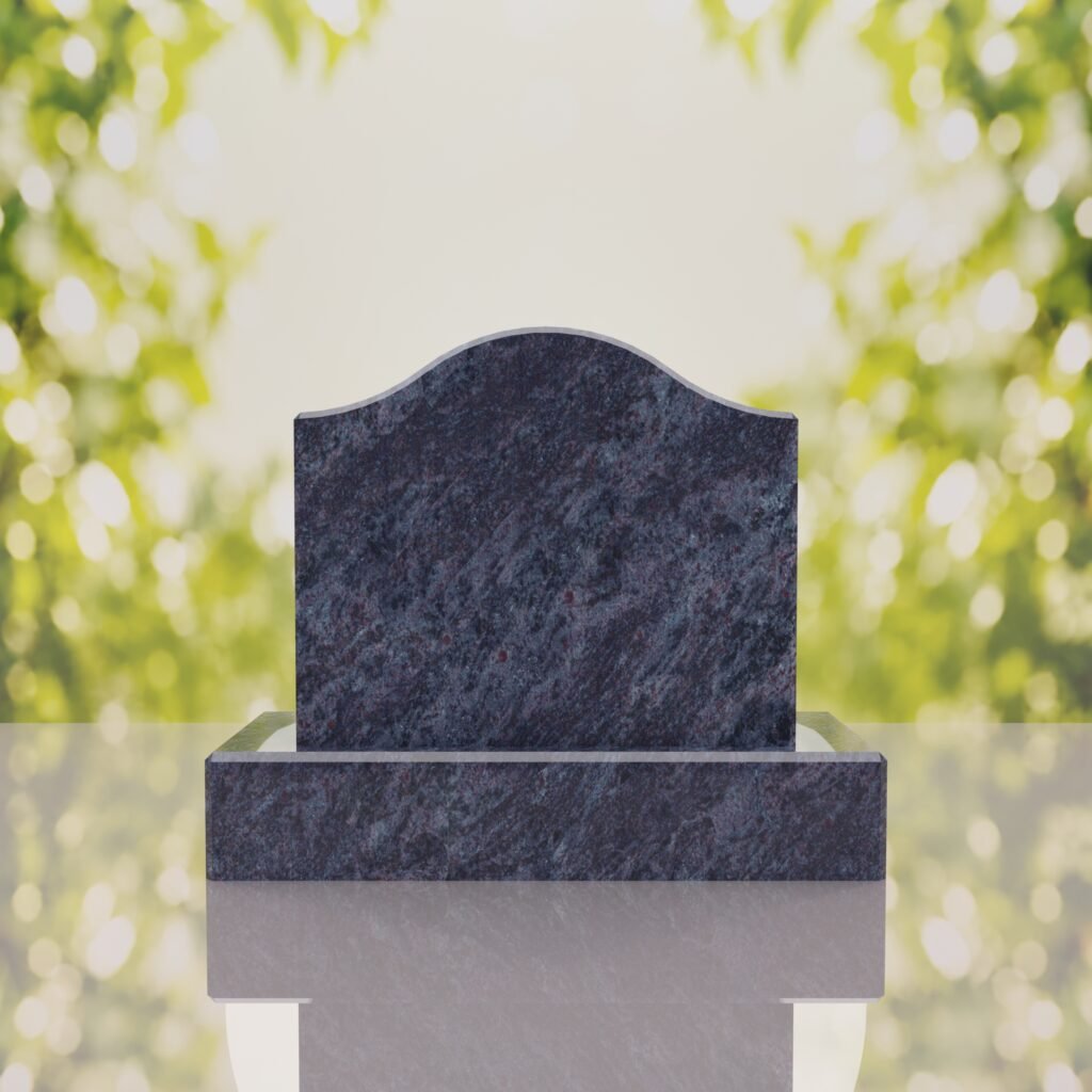 Serpentine Top Slant Granite Headstone