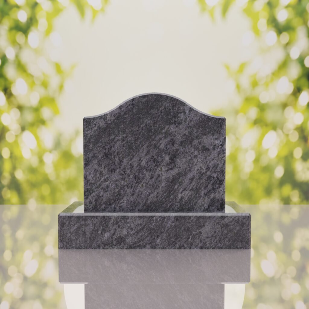 Serpentine Top Slant Granite Headstone