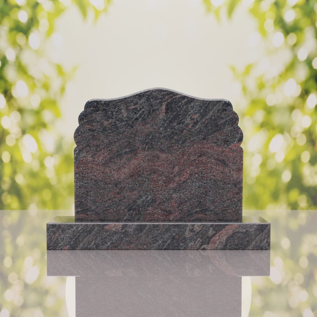 Companion Scroll Shape Granite Headstone