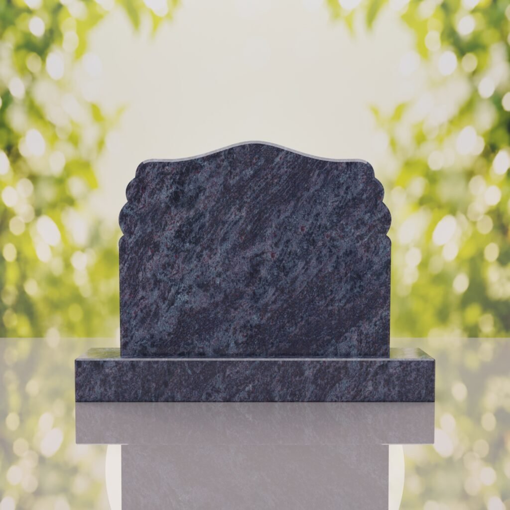 Companion Scroll Shape Granite Headstone