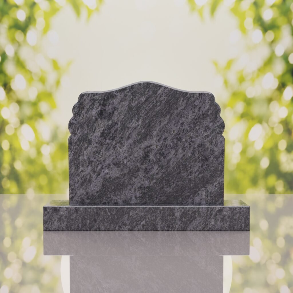 Companion Scroll Shape Granite Headstone