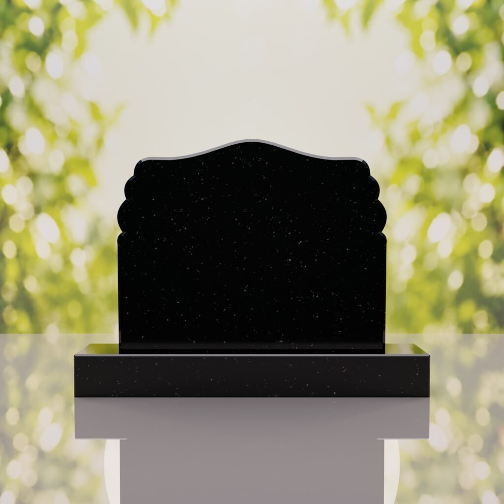 Companion Scroll Shape Granite Headstone