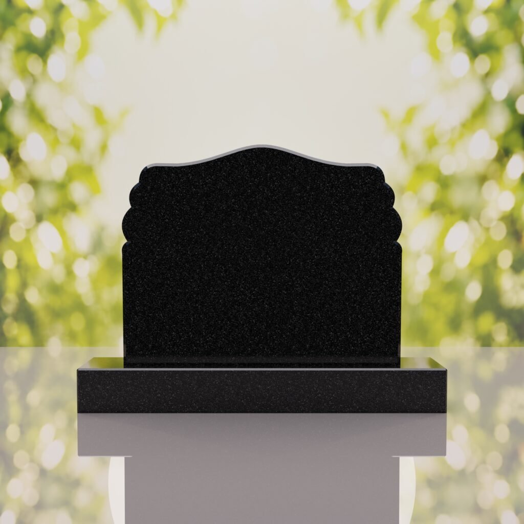 Companion Scroll Shape Granite Headstone