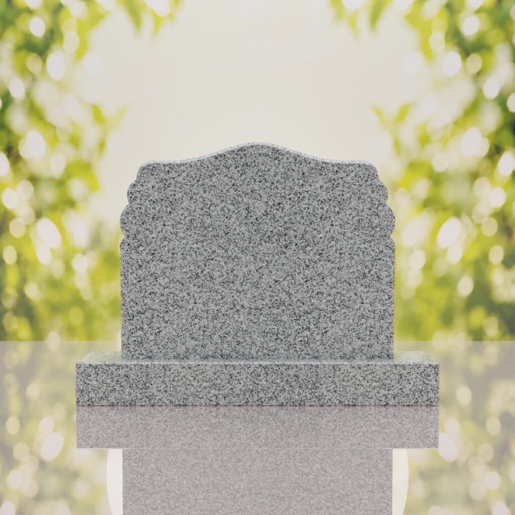 Companion Scroll Shape Granite Headstone