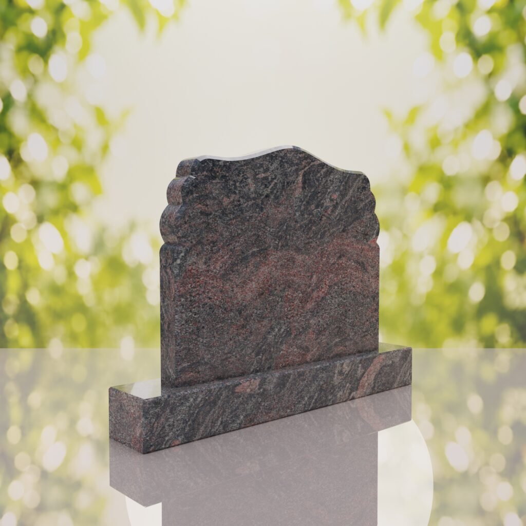 Companion Scroll Shape Granite Headstone