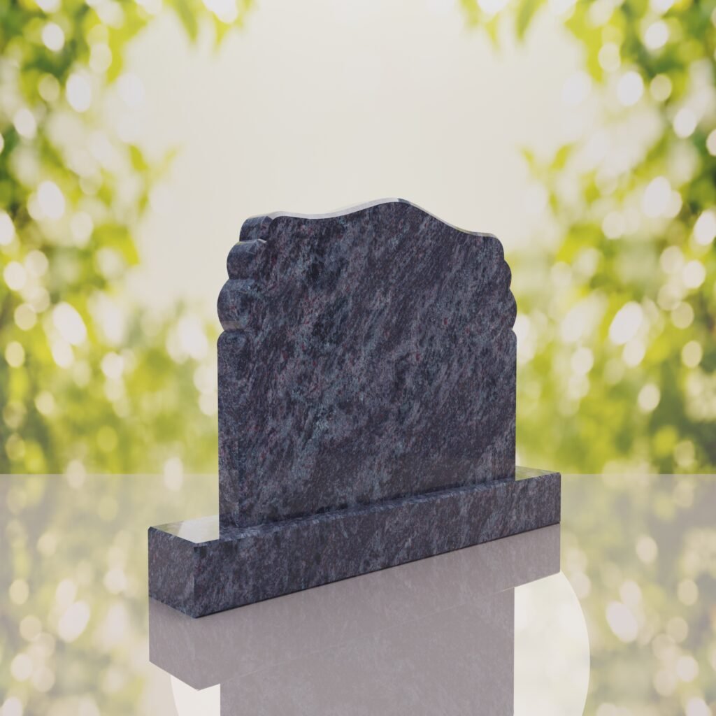 Companion Scroll Shape Granite Headstone