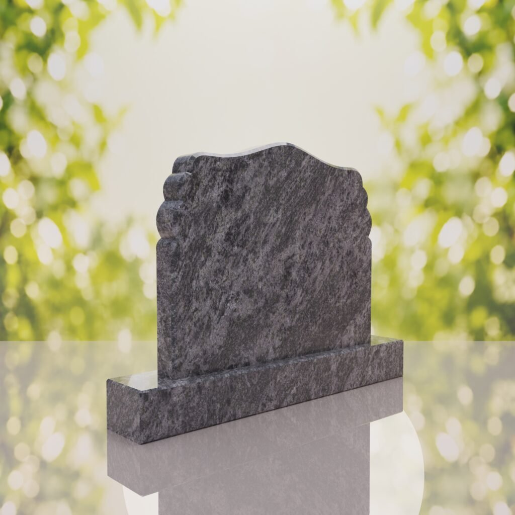 Companion Scroll Shape Granite Headstone